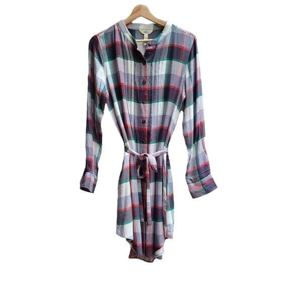 Matilda Jane Plaid Shirt Dress with Belt, Size Medium - Picture 1 of 8